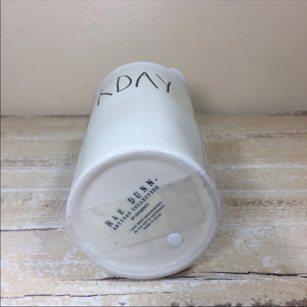Rae Dunn White and Black Text Insulating Tall Weekday Drink Tumbler Mug Sealed - Picture 5 of 5
